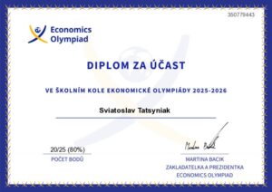 Školní kolo Ekonomické olympiády